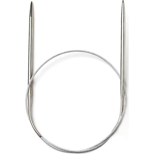 1piece 43/60/80cm Sweater Knitting Needle Stainless Steel Ring Needle Weaving Circular Knitting Needlework Kits DIY Knitted Tool