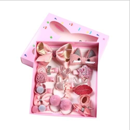 18Pcs/set Cute Hairpin Baby Girls Hair Clip Bow Flower Barrette Star Kids Infant Cute