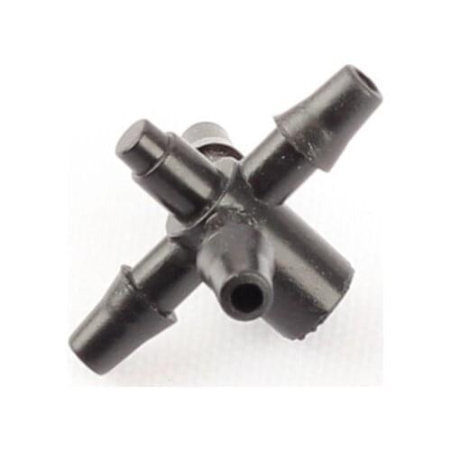200pcs 3/5mm Five Ways Hose Splitter Dripper Drip Arrow Cross Connector Home Garden Flower Plant Drip Irrigation System Fittings