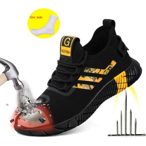 2020 New running shoes Breathable Men Safety Shoes Steel Toe Work Boots Indestructible Shoes Puncture-Proof Work Sneakers Men