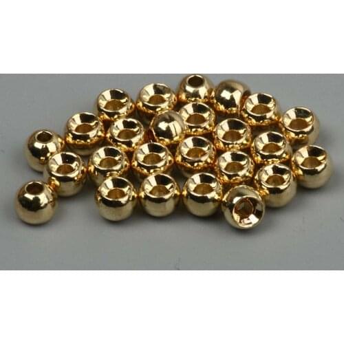 50pcs Tungsten Slotted Fly Tying Beads Nymph Head Ball Beads Flies Lure Jig Fly Tying Materials 4.6mm Gold Fly Fishing Tackles