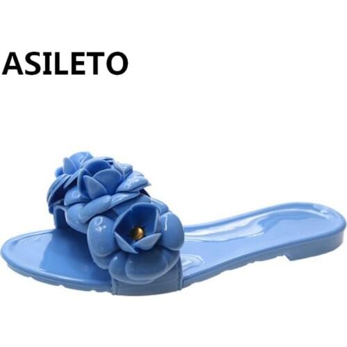ASILETO 2020 new floral slippers summer women slippers indoor casual slippers beach slipper flip flops slides jelly shoes zapato