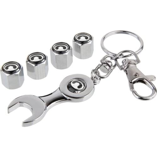 Auto Decorations Car Styling Alloy Valve Stem Caps Covers with Tool Wrench Keychain for Great Wall Hover m4 h3 h5 h6 Wingle c30