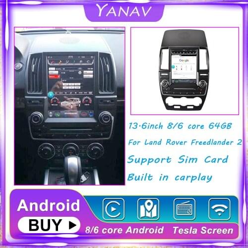 13.6" 2 Din Android Car Radio Stereo Receiver For Land Rover Freelander 2 2006-2015 Carplay GPS DSP navigation Video head unit