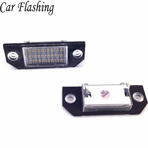 Car flashing 2pcs Car LED License Number Plate Light Lamp White Light for Ford Focus 2 C-Max MK2