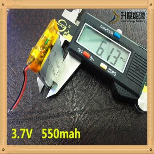 Free shipping 3.7V lithium polymer battery 612338 062238 MP3 DIY Speaker millet Bluetooth 550MAH