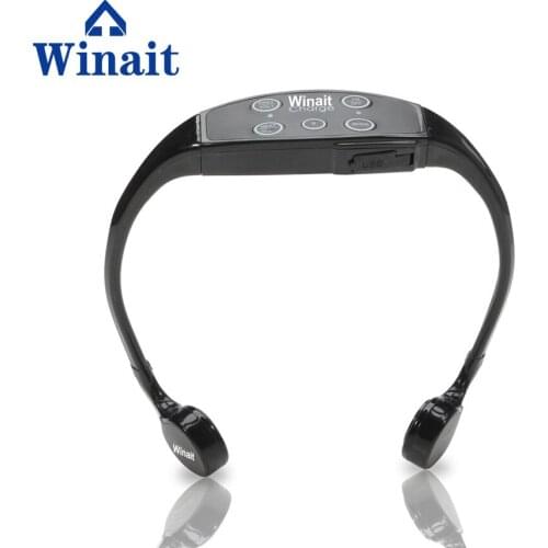 Winait IPX12 Level waterproof Wireless Headset bone conduction Support Mp3 Stereo Music Headphones Earphone Built-in FM Function