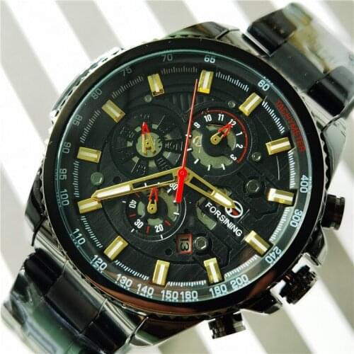 Forsining Top Brand Luxury Calendar Multifunction Military Luminous Hand Mens Mechanical Watches Sport Automatic Wrist Watch