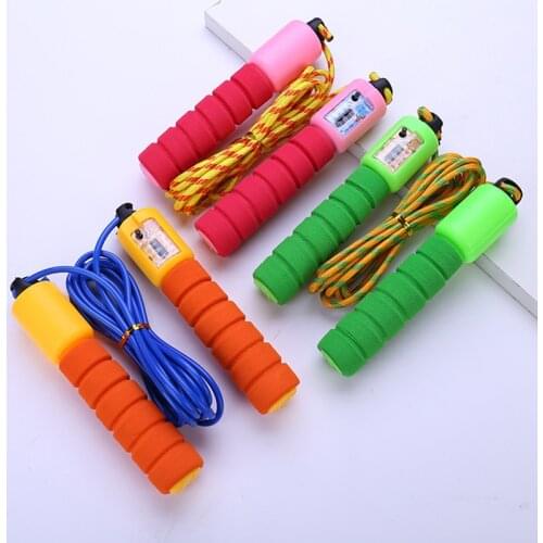 Color childrens skipping rope toys Boy girl outdoor sports equipment Can record laps Soft handle cute cartoon design Happy jump