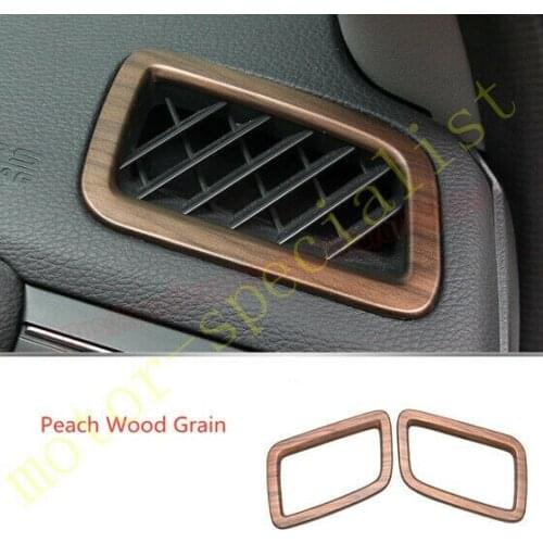 For Honda CRV CR-V 2017 2018 2019 2020 2021 2pcs Wood Grain Dashboard Upper Air Vent Outlet Frame