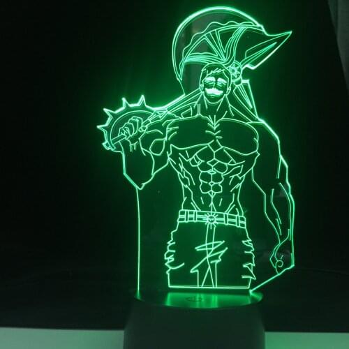 Escanor Anime Lamp Seven Deadly Sins Remote Control Baby Kids Birthday 16 Colors Change Gift Lamp Annie Night Lights