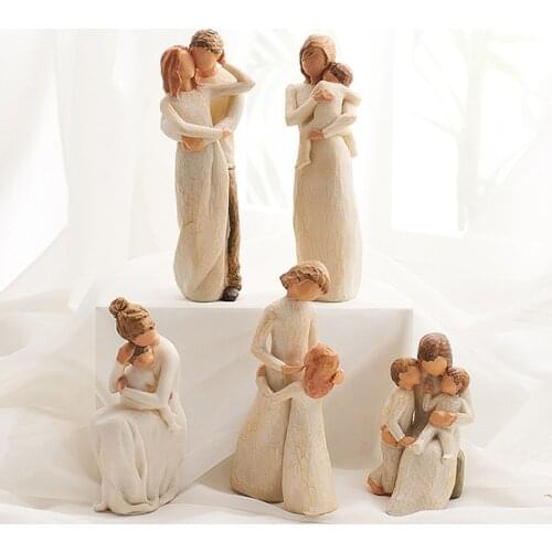 Family Figure Figurines Mothers Day Birthday Easter Wedding Gift Nordic Home Decoration People Model Living Room Accessories