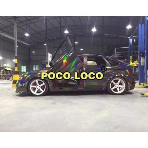 Holographic Rainbow Neo Chrome Car Vinyl Wrap Bubble Sticker Film For Cars Hood, Trunk, Roof, Dashboard, Gauges, Interior