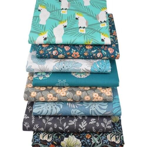 8-Piece Cotton Twill Printed Fabric DIY Hand Patchwork Group Pure Cotton Floral Fabric