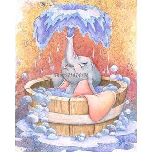 Canvas Painting Disney Anime Mickey Minnie Mouse Bathing Dumbo Cartoon Poster Prints Wall Art Picture Kid Living Room Home Decor