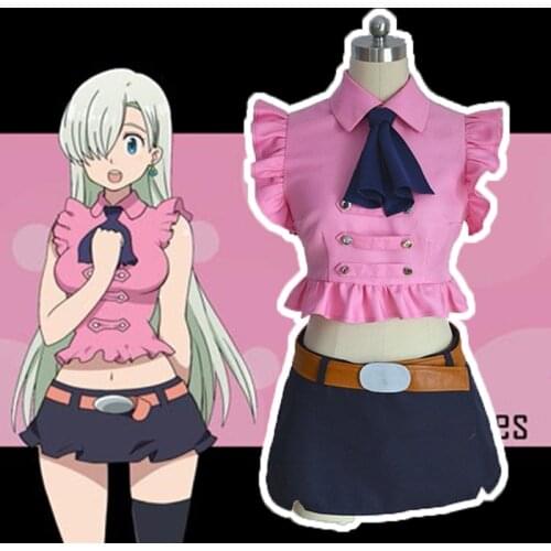 Comic Anime The Seven Deadly Sins Cosplay Costumes Elizabeth Liones Cosplay Costume Women Girls Cosplay Clothes Cartoon Skirt