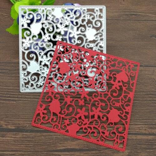 Square lace flower Metal Cutting Dies Stencil Scrapbooking Photo Album Card Paper Embossing Craft DIY Dies Cut