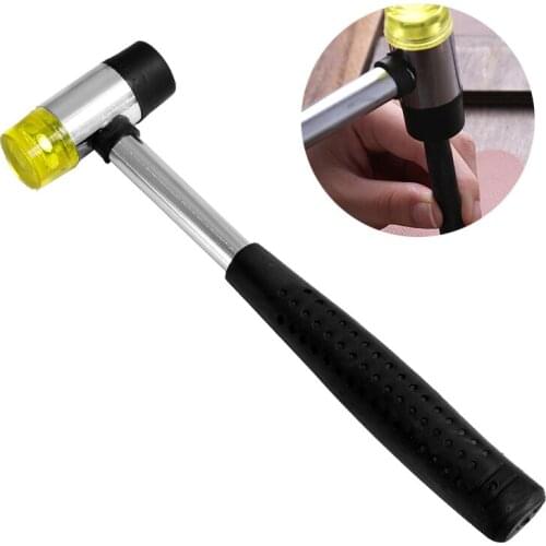 LMDZ Leather Handle Rubber Hammer Leathercraft Carving Hammer Sew Leather Cowhide Tool Kit