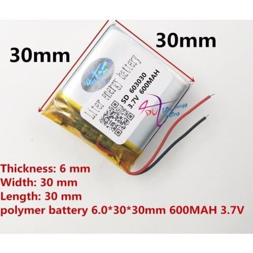 Best battery brand 3.7V lithium polymer battery 063030 062730 600mah MP3 MP4 MP5 small toys