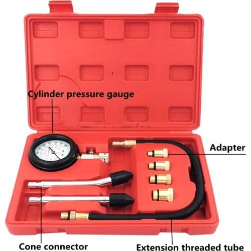 0-300psi cylinder pressure gauge car test kit, gasoline engine compression tester with adapter, car repair tool