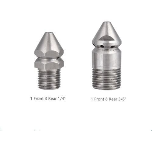 1/4＂3/8＂Quick Drain/Sewer Cleaning Jetter 1 Front 3Rear/8Rear High Pressure Washer Rotary Cleaning Nozzle