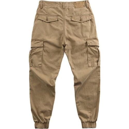 Mens Trend Spring And Autumn Loose Overalls Heavy Wash Multi-pocket Decoration Footwear Casual Multi-color Versatile Trousers