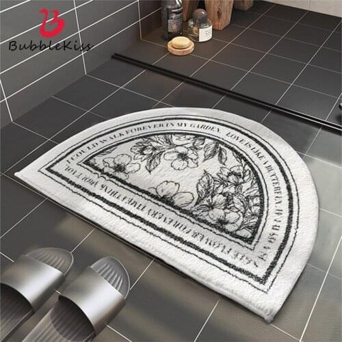 Bubble Kiss Soft Printed Carpet Slip-Resistant Bathing Room Rug Floor Door Mat Decor Semi Circle Absorbent Toilet Foot Mats Rugs