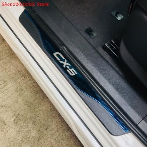 Door Sill Trim Threshold Strip For Mazda CX-5 CX5 2015 2017 2018 2019 Door Sill Scuff Plate Guard Protector Sticker Car stying