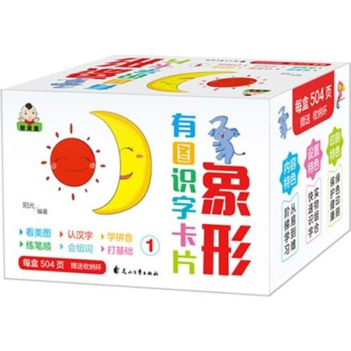 New Chinese Character Hanzi Cards Pictographic Literacy pinyin Vocabulary Book For Kids 252 Sheets Size :8*8cm Libros Art