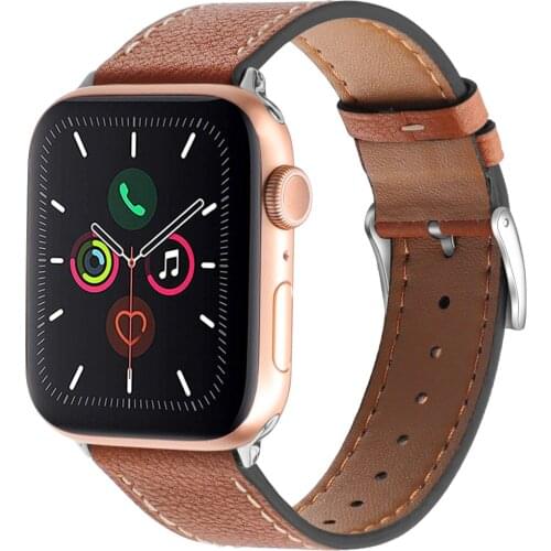 Hot sale for apple watch band leather strap series SE 6 5 4 44mm 40 watchband for iwatch Genuine leather band 3 2 1 38 42mm