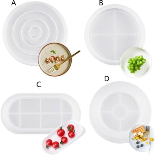 Silicone Large Soap Dish Resin Mold Oval Round Tray Molds DIY Jewelry Tray Molds