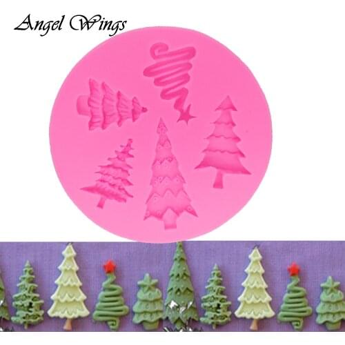 DIY Christmas tree Fondant silicone molds for 3D crafts Cake Decoration Tool Chocolate moulds Resin Clay F1383