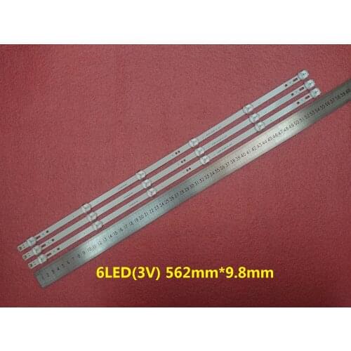 New 100 PCS 6LED(3V) 562mm*9.8mm LED strip replacement for 32inch TV D32D06-JZC22AG-05