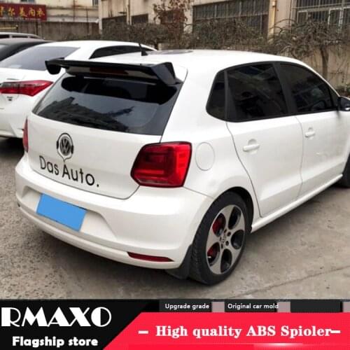 For Volkswagen POLO Spoiler 2011-2016 POLO WX Spoiler High Quality ABS Material Car Rear Wing Primer Color Rear Spoiler