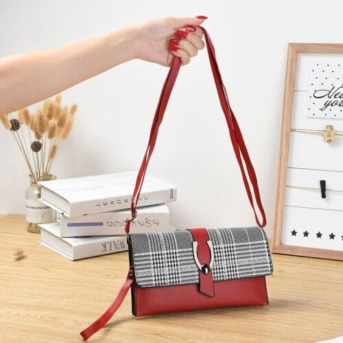 Women Wallets Long Zipper Metal Hasp Shoulder Bags Female Lattice Wristband Clutch Phone Bag Ladies High Capacity Money Clip