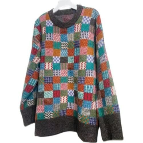 Womens Spring and Autumn Sleeveless Sweater Vest Retro Check Pattern Knit Pullover Chic Streetwear Color Top 2021 New