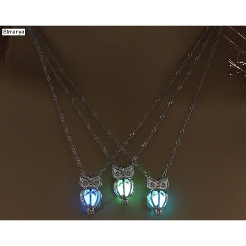 Glowing Owl Necklace Pendants Cute Luminous Jewelry Choker 3 Colors Christmas Gift For Necklace Women Choker Jewelry