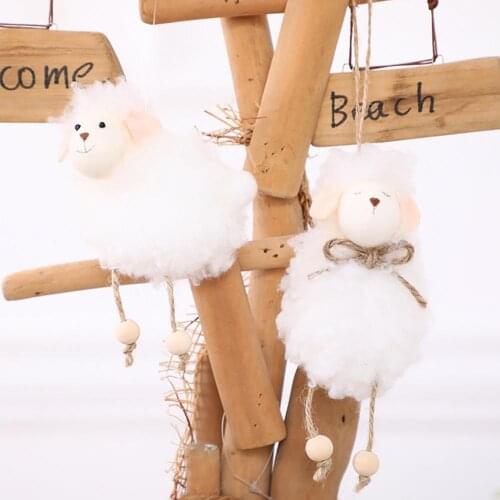 1PCS Easter Hanging Ornaments Soft Multipurpose Flannel Decoration Plush Sheep Ornament for Festival Easter Decoration