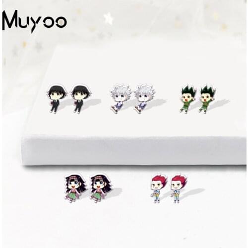 2021 New Arrival Hunter X Hunter Anime Kawaii Characters Handcraft Acrylic Epoxy Resin Stud Earrings
