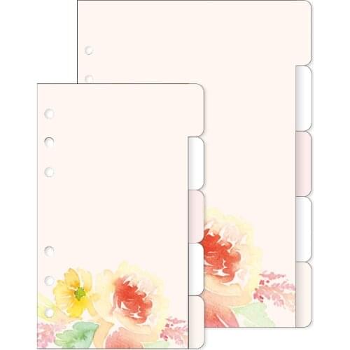 2020 Lovedoki Dokibook Notebook planner dividers A5 A6 gold flowers page 6 ring binder index divider kawaii planner accessories