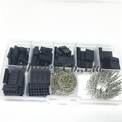 310pcs/A Set Dupont Wire Jumper Pin Header Connector Housing Kit Male Crimp Pins+Female Pin Connector Terminal Pitch With Box