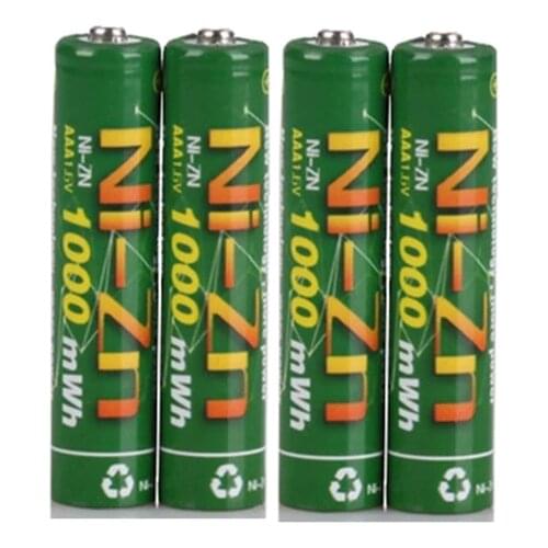 4Pcs/lot 1.6v 1000mWh rechargeable battery nizn Ni-Zn aaa 1.5v rechargeable battery