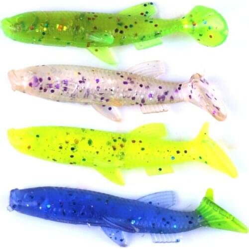 4pcs Soft Fishing Lure 5.5g 7.5cm Grubs Fishing Tackle Fishing Lure Jig Head Soft Lure For Bass Swimbait Silicone Tiddler Bait