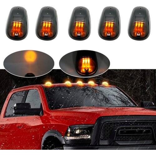 5pcs 9-LED Car Cab Roof Marker Lights For Truck SUV DC 12V Black Smoked Lens Clearance Marker LED Roof Lamps Doom Lights