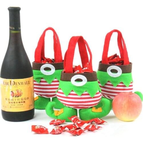 8 pieces/lot) Christmas Decoration Elf Candy Bag Christmas Tree Hanging Ornaments Xmas Candy Pocket Holder Kids Gift C012