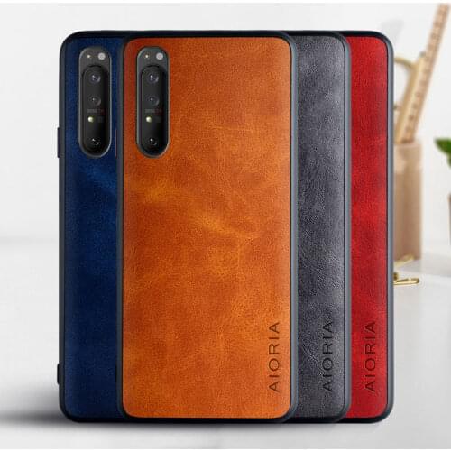 Case for Sony Xperia 1 III funda Luxury Vintage leather with soft cover for sony xperia 1 iii case coque capa Business hoesje