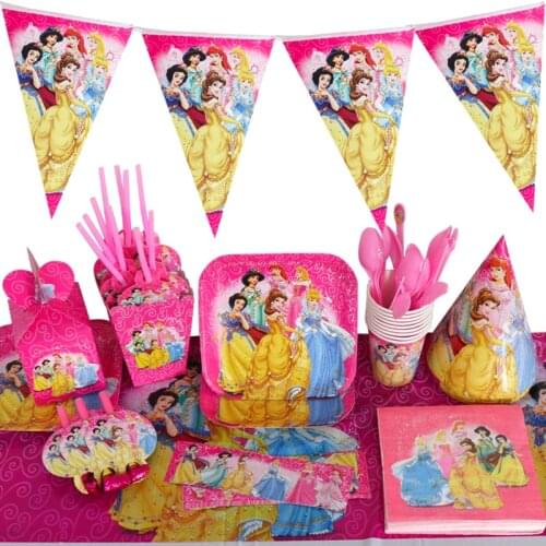 Disney Princess Snow White Disposable Party Tableware Supplies Childrens Birthday Supplies Cup Plate Napkins