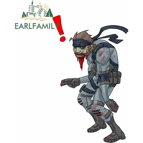 EARLFAMILY 13cm x 7.8cm for Exclamation Point Zombie Refrigerator Windshield Laptop Car Stickers VAN Decal Trunk Anime Graphics