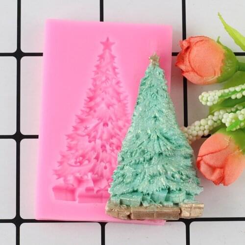Christmas Tree Shape Food Grade Silicone Mold Fondant Cake Decorating Tools DIY Sugarcraft Chocolate Candy Jelly Ice Mould