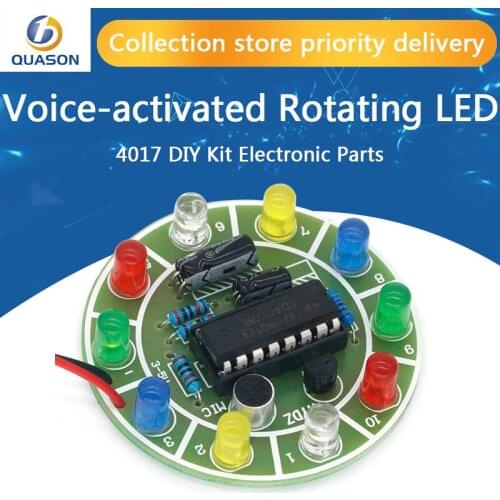Fun 4017 Colorful Voice-activated Rotating LED Lights Circuit Board Production DIY Kit Electronic DIY Production Parts